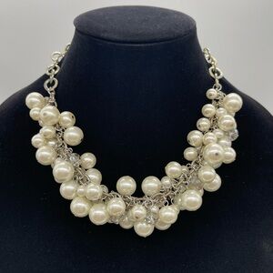 Jewel Kade Vintage Faux Pearls and Crystal Drop Necklace